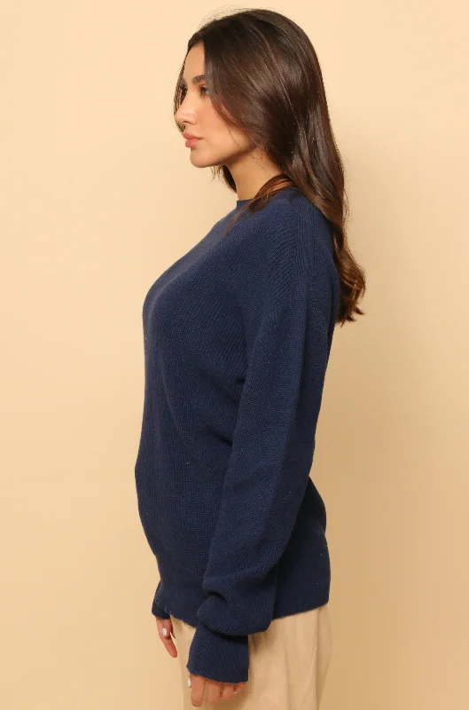 Allergy-Free Close Neck Knitted Sweatshirt