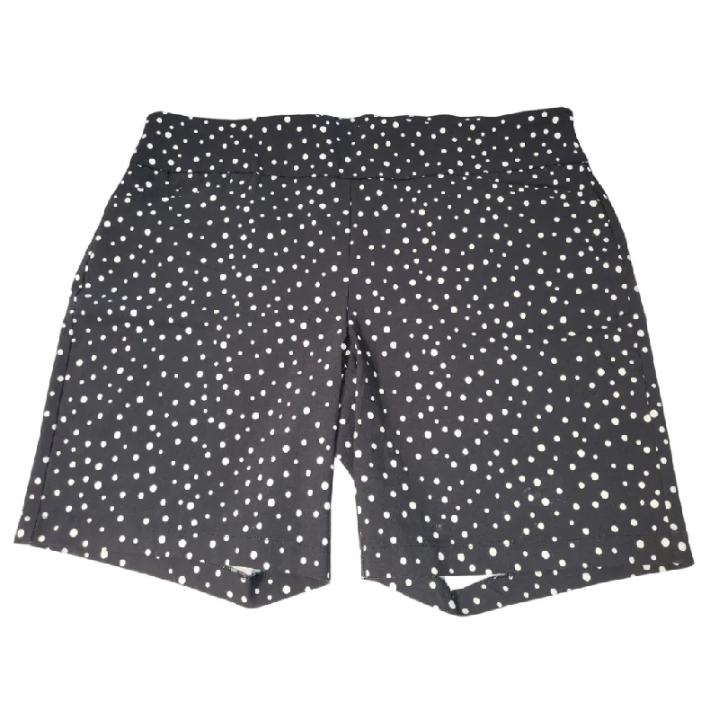 Attyre Women's Pull-On Black and White Polka Dot Short Size 20W