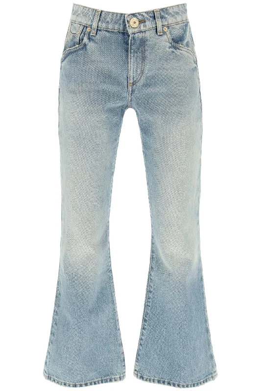 Balmain western-style crop bootcut jeans CF1MJ120DE04 BLEU JEAN