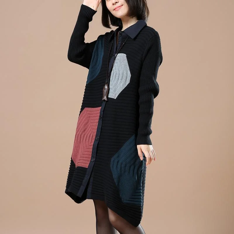 Black sweaters plus size woman knit coats outwear