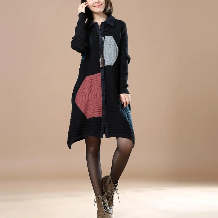 Black sweaters plus size woman knit coats outwear