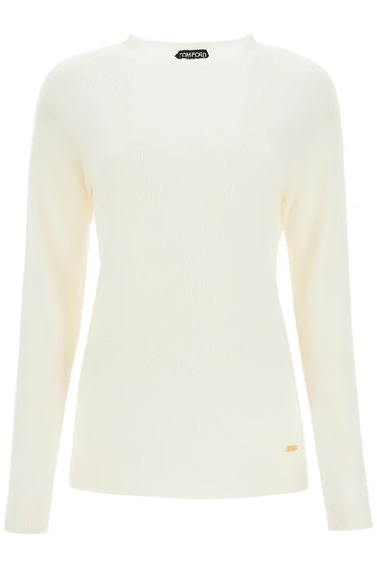 cashmere and silk pullover set MAK1339 YAX735 OFF WHITE