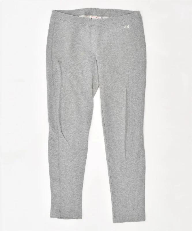 CHAMPION Womens Herritage Fit Leggings UK 12 Medium Grey Cotton