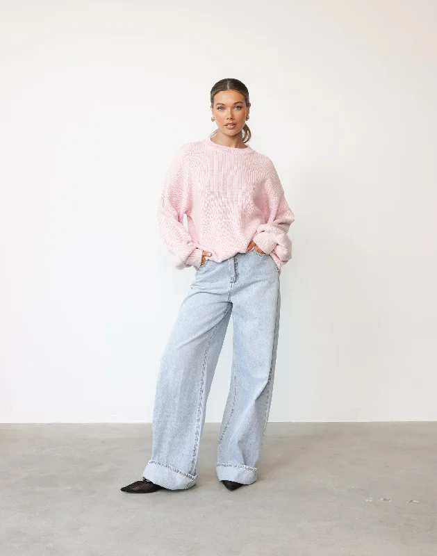 Cody Oversized Jumper (Baby Pink)