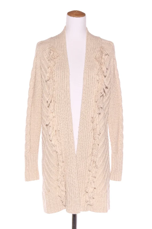 COUNTRY ROAD - Wool/cashmere fringe knit cardi! 8-10