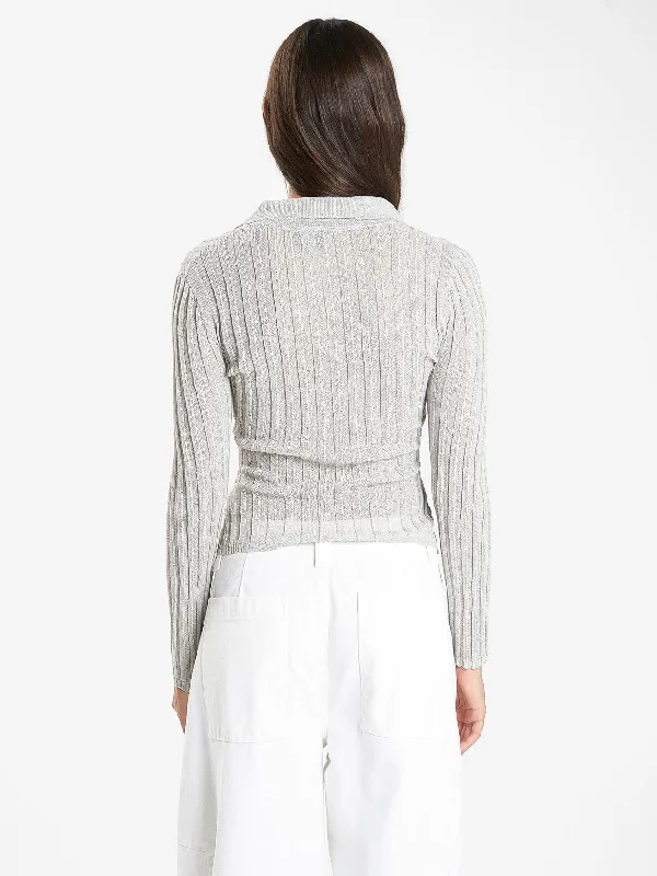 Delphine Knit Cardigan - Oyster Grey