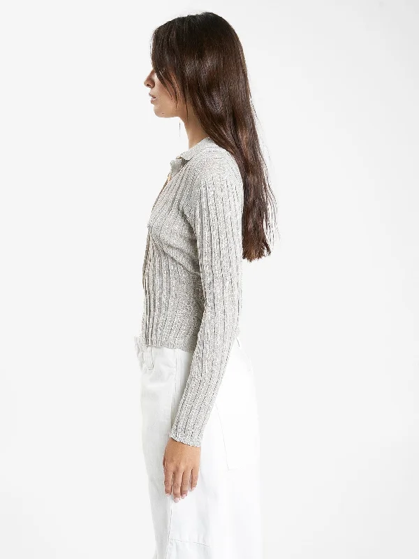 Delphine Knit Cardigan - Oyster Grey