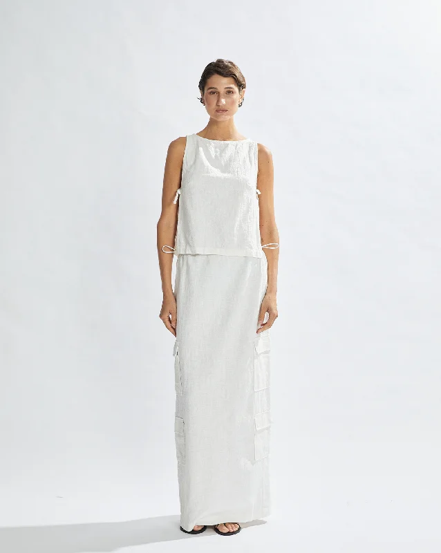 Evie Maxi Skirt Off White