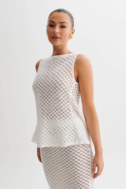 Guiliana Sleeveless Knit Top - Ivory