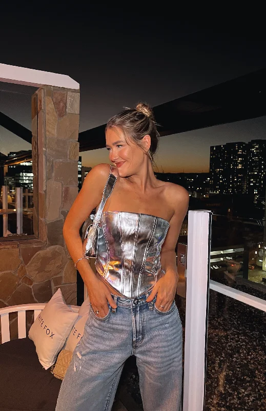 Light Years Strapless Bustier Silver