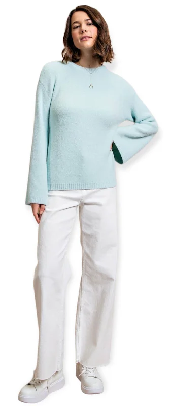 Lilian Sweater Top- Super Soft-Sky Blue