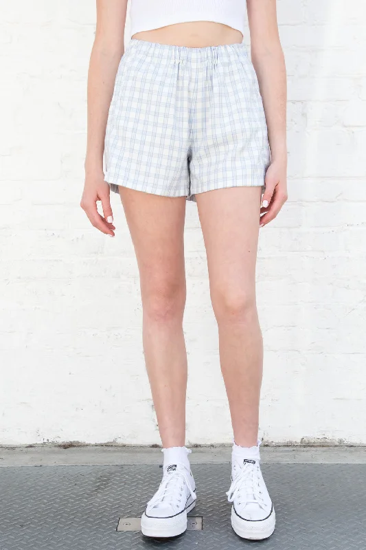 White And Light Blue Plaid / S