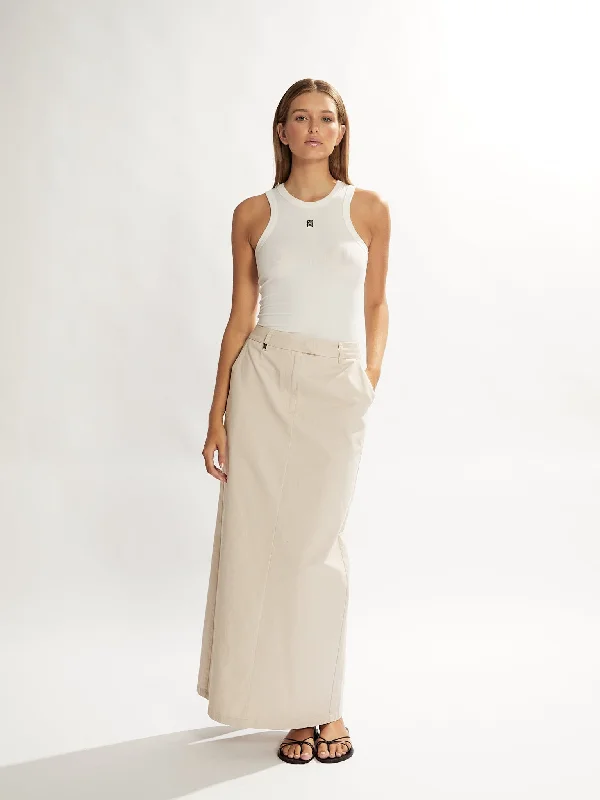 Maverick Maxi Skirt Almond