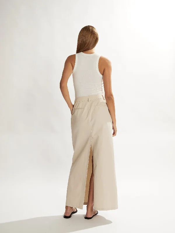 Maverick Maxi Skirt Almond