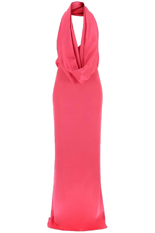 maxi gown with built-in hood 02PSLD107 02281 PINK