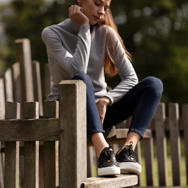 Merino Wool Roll Neck Light Grey Jumper