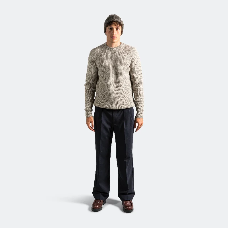 Roald Wool Cotton Rib Sweater - Sediment Green