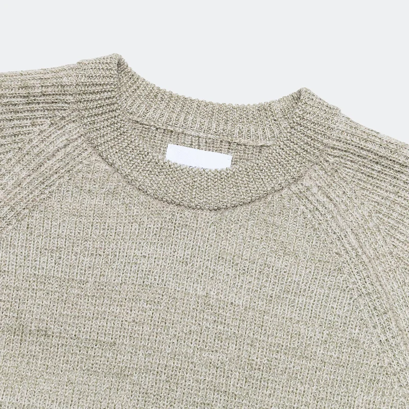 Roald Wool Cotton Rib Sweater - Sediment Green