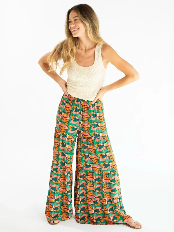 Patti Palazzo Pant - Tropical Floral