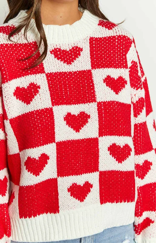 Red Heart Patchwork Jumper