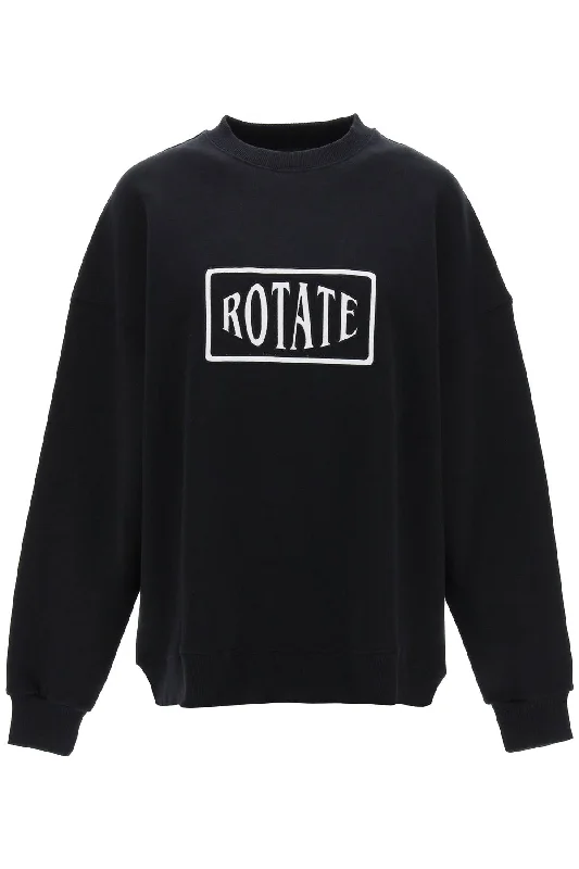 Rotate crew-neck sweatshirt with logo embroidery 700348100 BLACK