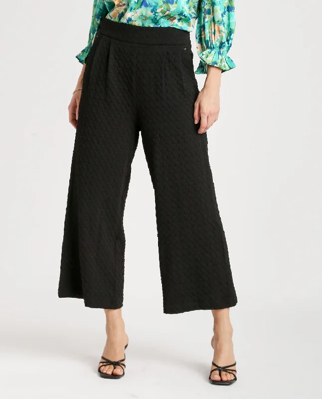 Square Jacquard Wide Fit Pants