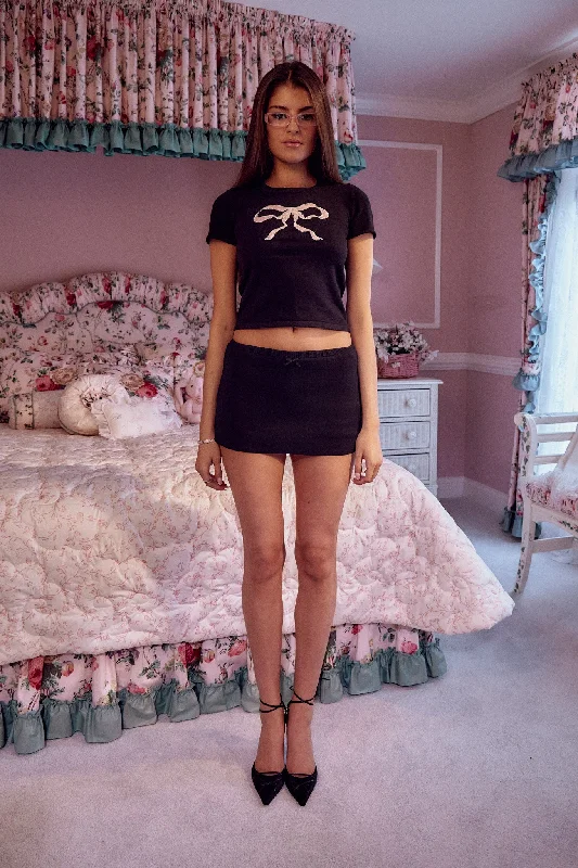 The Knit Mini Skort Noir