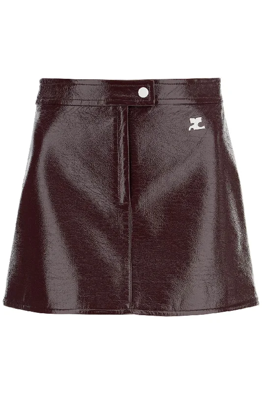 vinyl effect mini skirt PERCJU001VY0014 BURGUNDY