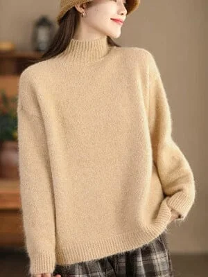 Women Minimalist Casual Loose Solid Knitted Cardigan