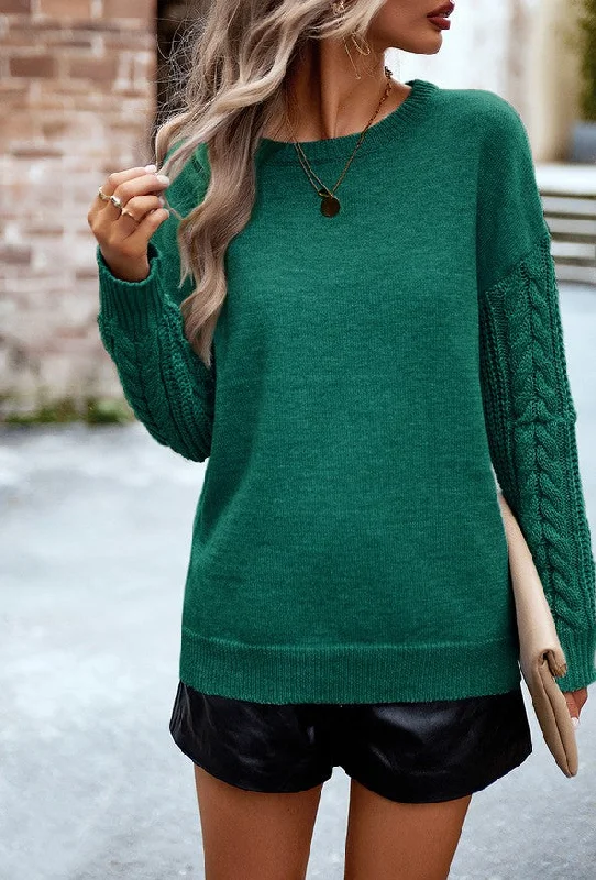 Women's Long Sleeve Sweater (green)