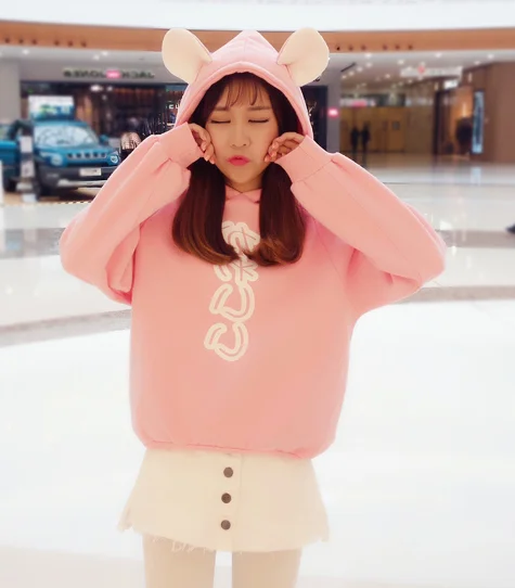 Cute kawaii cartoon ear hoodie fleece  YV17513