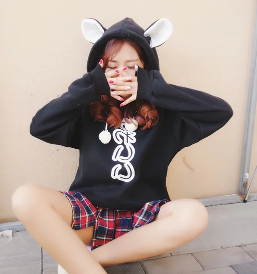 Cute kawaii cartoon ear hoodie fleece  YV17513