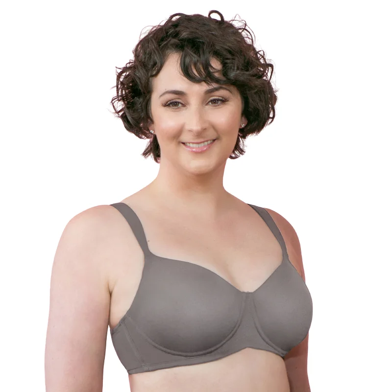 American Breast Care 516 Silhouette Bra, Cool Grey | Grey Mastectomy Bra Chic Lace Underwear