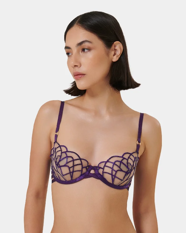 Beatrix Wired Bra Acai Purple/Sheer Ultra-Light Bra