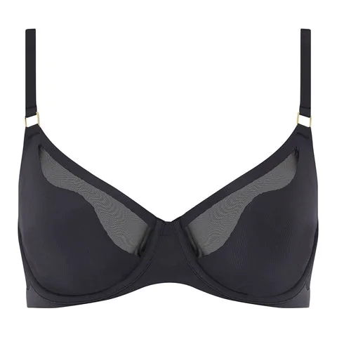 Chantelle Pure Light Seamless Bra Black Stretchy Full Coverage