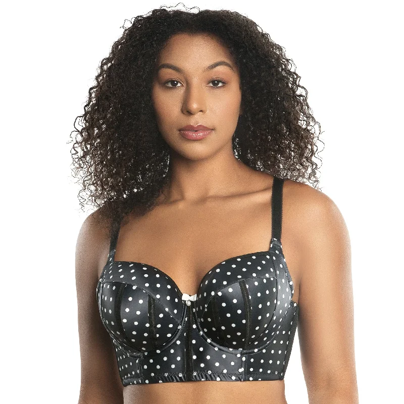 Charlotte Longline Bra - Black Dot Sleek Push-Up Bra