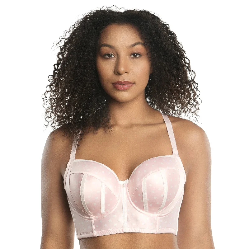 Charlotte Longline Bra - Petal Pink Dot Adjustable Comfort Bra