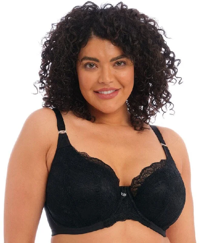 Elomi Brianna Underwire Padded Half Cup Bra - Black Soft Strapless Bra