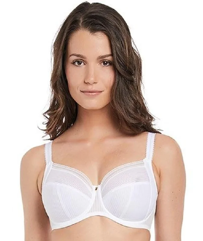 Fantasie Fusion Underwired Full Cup Side Support Bra - White Stretchy Wireless Bra