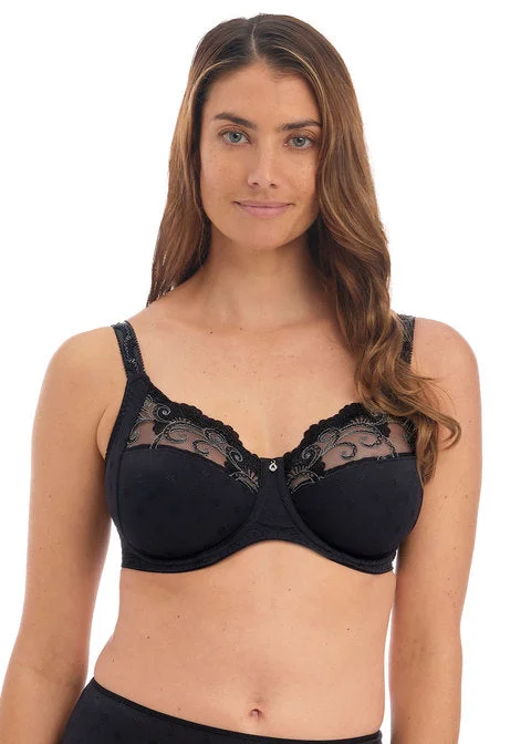 Fantasie Jocelyn Uw Full Cup Side Support Bra, Black Cotton Comfort Bra