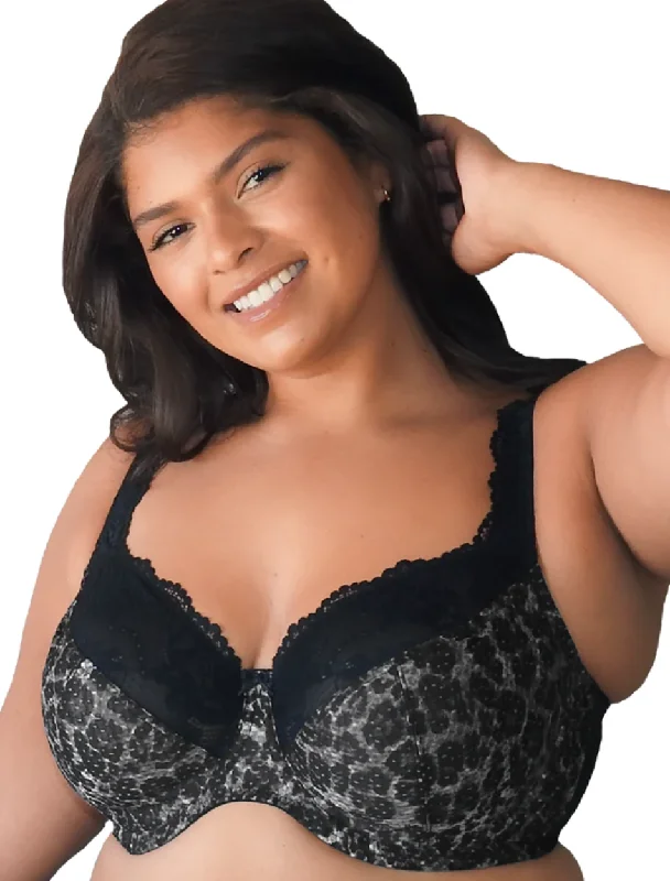 Fit Fully Yours Serena Underwire Lace Bra, Black Leopard | Animal Print Bras Breathable Full Coverage