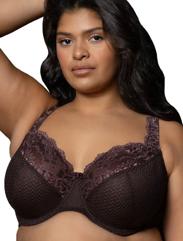 Fit Fully Yours Serena Underwire Lace Bra, Chocolate | Brown Underwire Bras Full Coverage Bra