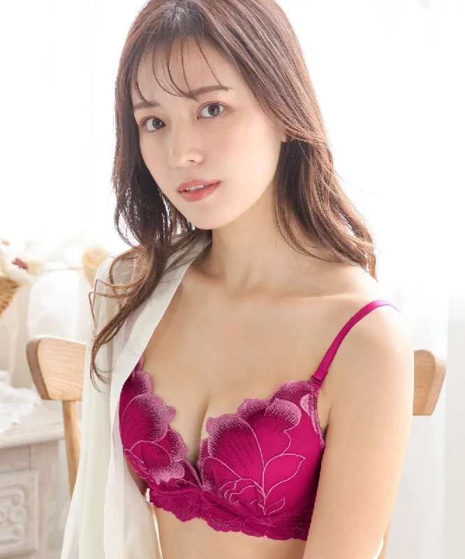 "Aimerfeel RAKU BRA(R)"  Flower Petals Comfort Push Up Bra Strapless Support Bra