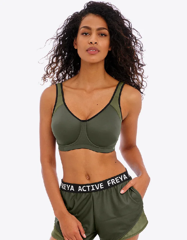 Freya Active Sonic Moulded Sports Bra Khaki High Support Sports Bra