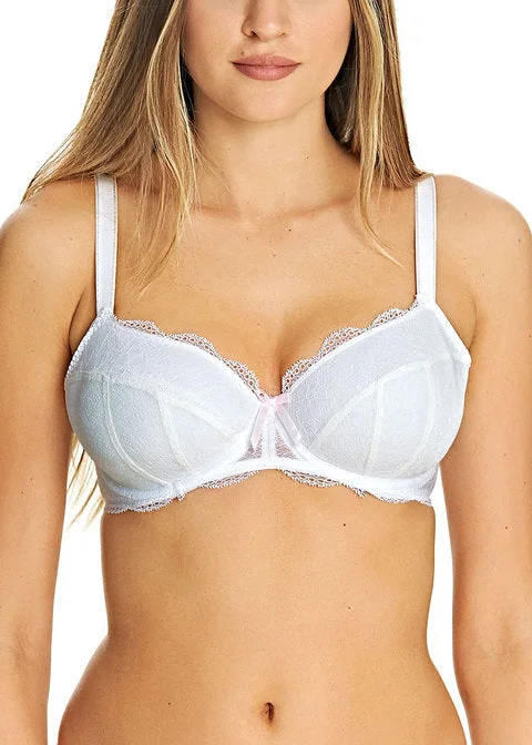 Freya Fancies Uw Padded Half Cup Bra, White | White Freya Fancies Bra Chic Satin Bra