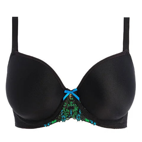 Freya Show-Off Moulded Plunge Bra Black Soft Support Bra