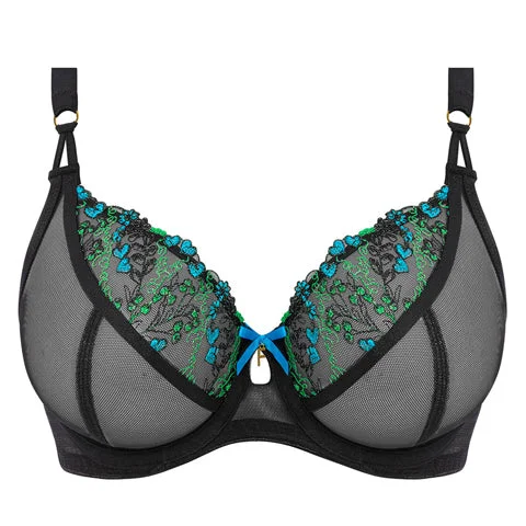 Freya Show-Off Plunge Bra Black Elegant Silk Bra