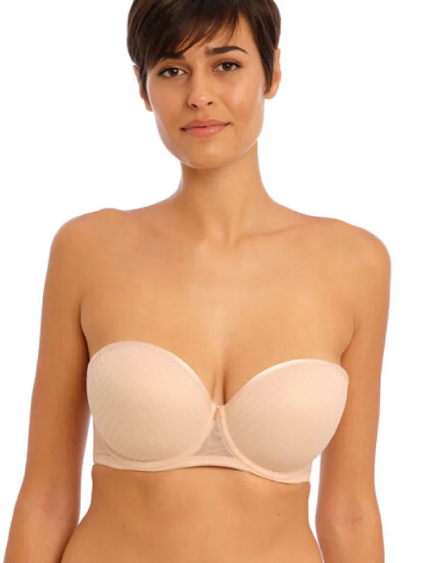 Freya Tailored Underwire Strapless Molded Bra, Natural Beige | Beige Strapless Bra Soft Support Bra