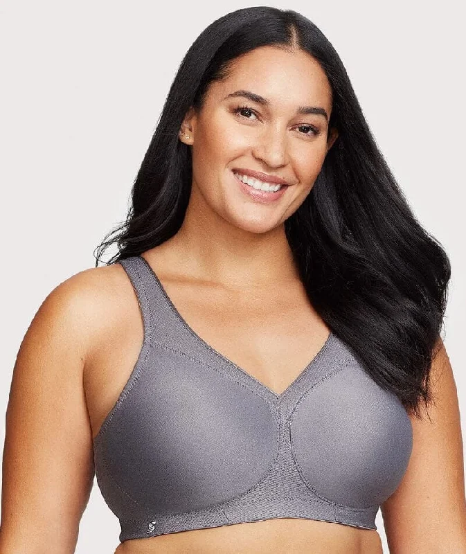 Glamorise Magiclift Seamless Wire-Free Sports Bra - Charcoal Gray Chic Lace Bra