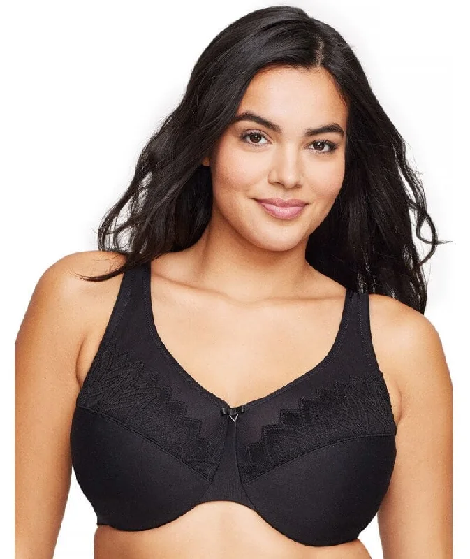 Glamorise WonderWire Minimizer Bra - Black Active Support Bra